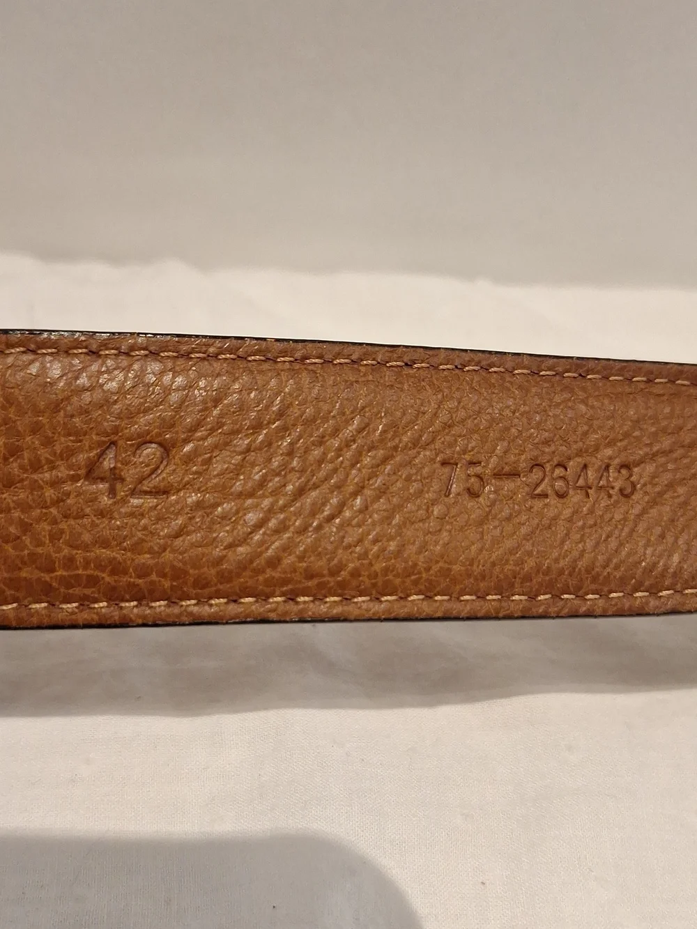 Johnston & Murphey Brown Croc-Embossed Leather Belt with Silver Hardware Size 42